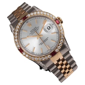Rolex 36mm Datejust Two Tone Silver