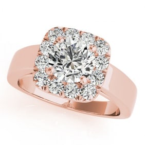 1.3 ctw Certified VS/SI Diamond Halo Ring 18k Rose Gold