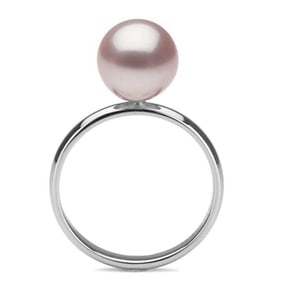 Lavender Freshwater Pearl Solitaire Ring, 9.5-10.0mm, 14K Gold