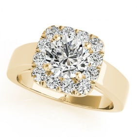 1.3 ctw Certified VS/SI Diamond Halo Ring 18k Yellow Gold