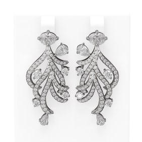 6.30 ctw Diamond Earrings 18K White Gold