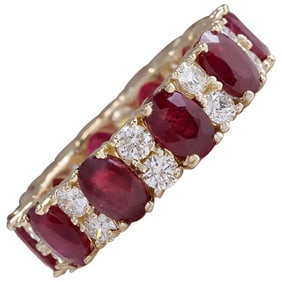Natural Ruby 14K Yellow Gold Diamond