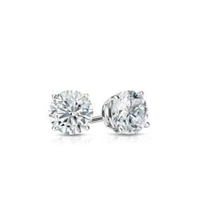 Natural 0.33 CTW Diamond Stud Earrings 18K White Gold