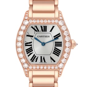 Cartier Tortue Rose Gold Diamond Bezel