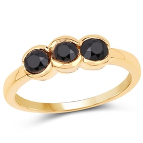 1.16 CT Genuine Black Diamond 14K White Gold Ring