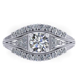 1.50 ctw Solitaire VS/SI Diamond Ring Art Deco 14k White Gold
