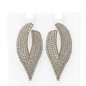 7 ctw Diamond Earrings 18K Yellow Gold