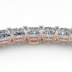 40 ctw Princess Certified SI Diamond Necklace 14K White Gold