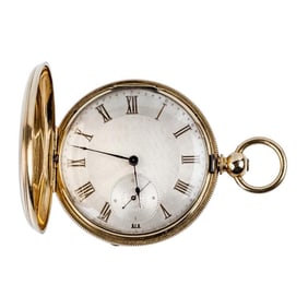 18K Yellow Gold Hunter-Case Swiss Pocket