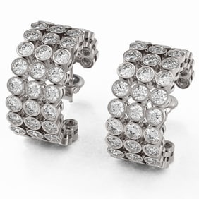 6.3 ctw Diamond Designer Earrings 18K White Gold