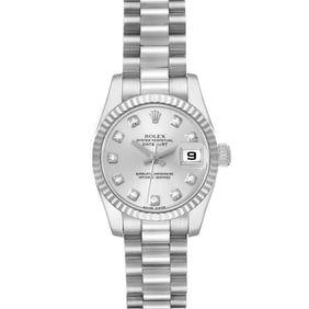 Rolex President Ladies White Gold Diamond