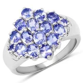 2.45 CT Genuine Tanzanite 14K White Gold Ring