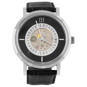 Esposto Leather Automatic Watch In Black
