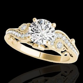 1.5 ctw Certified Diamond Solitaire Antique Ring 10k Yellow Gold