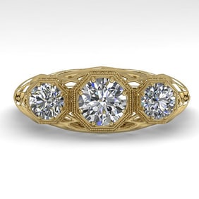 1.00 ctw Past Present Future VS/SI Diamond Ring 18k Yellow Gold
