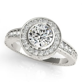 1.35 ctw Certified VS/SI Diamond Halo Ring 18k White Gold