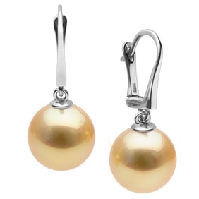 Golden South Sea Pearl Classic Dangle Earrings