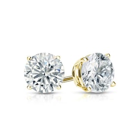 Natural 0.75 CTW Diamond Stud Earrings 14K Yellow Gold