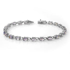 5.0 ctw Tanzanite Bracelet 14k White Gold