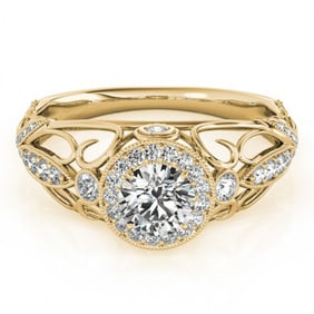 0.93 ctw Certified VS/SI Diamond Antique Ring 18k Yellow Gold