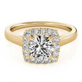 1.37 ctw Certified VS/SI Diamond Halo Ring 18k Yellow Gold