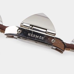Hermes Silver Stainless Steel Leather Medor