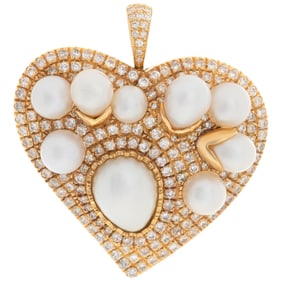 Akoya pearl & 2.50 carats diamonds