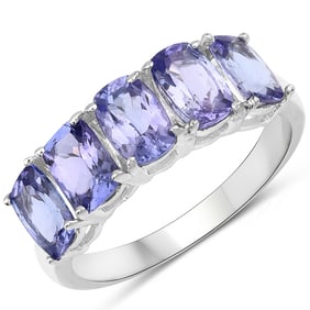 2.65 CT Genuine Tanzanite 14K White Gold Ring