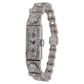 Beautiful Platinum Diamond Bracelet Dress Watch