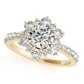 2 ctw Certified VS/SI Diamond Halo Ring 18k Yellow Gold