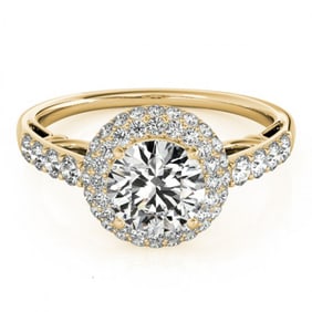 1.65 ctw Certified VS/SI Diamond Halo Ring 18k Yellow Gold