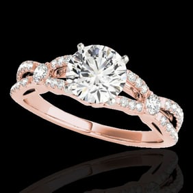 1.35 ctw Certified Diamond Solitaire Ring 10k Rose Gold