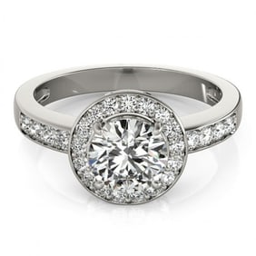 1.4 ctw Certified VS/SI Diamond Halo Ring 18k White Gold