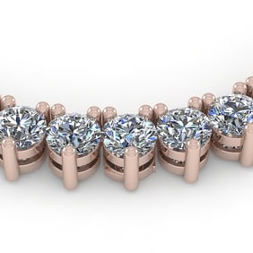 48 ctw 3 Prong Diamond Riviera Necklace 18K Rose Gold