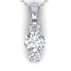 1.5 ctw Certified VS/SI Diamond Art Deco Stud Necklace 14k White Gold