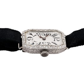 Art Deco Ladies Exploding Number Platinum