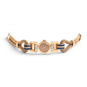 Universal Geneve Retro Diamond Sapphire Gold