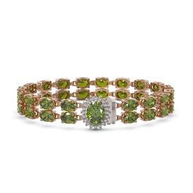 26.92 ctw Tourmaline & Diamond Bracelet 14K Rose Gold