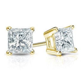 Natural 1.25 CTW Diamond Stud Earrings 18K Yellow Gold