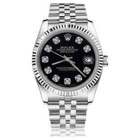 Rolex Ladies Datejust Stainless Steel Black