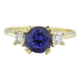Tanzanite Diamond Ring 14K Yellow Gold