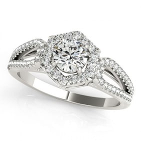 1.18 ctw Certified VS/SI Diamond Halo Ring 18k White Gold