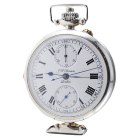 J.W Benson Sterling Silver Oversized Chronograph