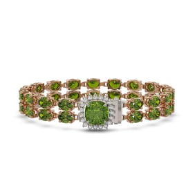 17.35 ctw Tourmaline & Diamond Bracelet 14K Rose Gold