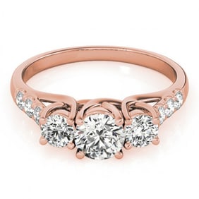 2 ctw Certified VS/SI Diamond 3 Stone Ring 18k Rose Gold