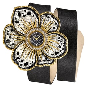 Watch Gold White and Black Diamonds