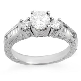 1.01 ctw Certified VS/SI Diamond Ring 18k White Gold