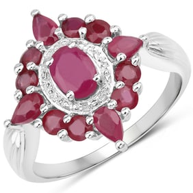 2.89 CT Genuine Ruby 14K White Gold Ring