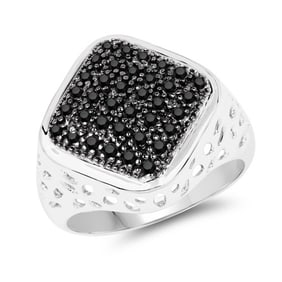 0.54 CT Genuine Black Diamond 14K White Gold Ring