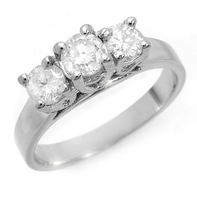 1.50 ctw Certified VS/SI Diamond 3 Stone Ring 18k White Gold